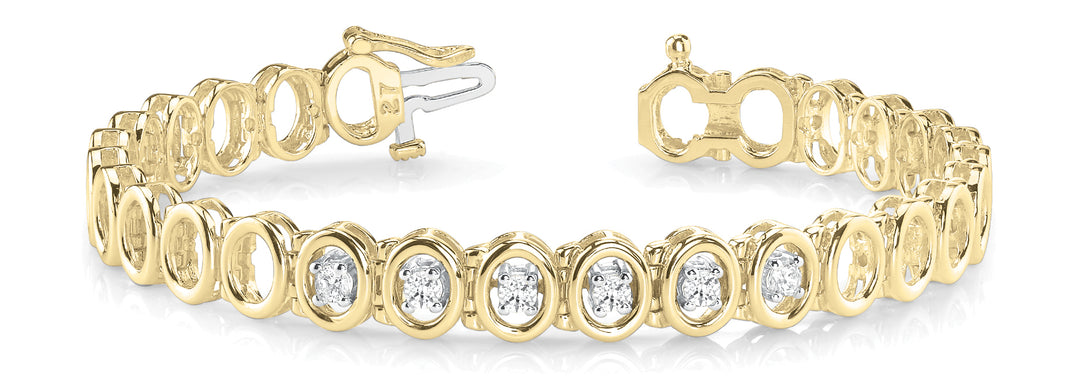 14K Yellow Gold Diamond Fashion Bracelet