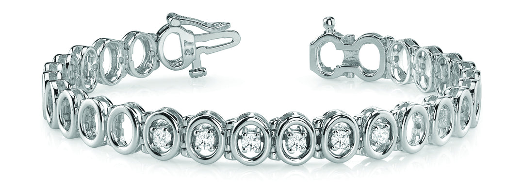White Gold Lab Diamond Fashion Tennis Bracelet