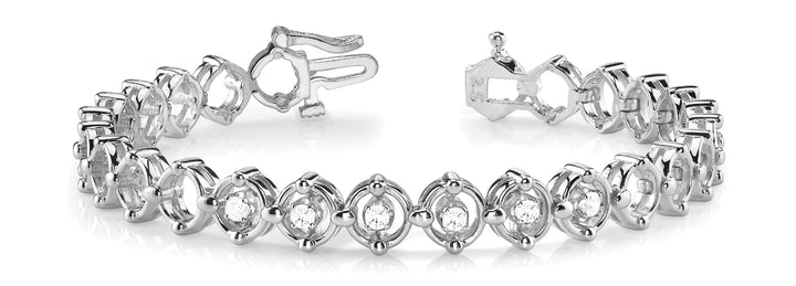 14K White Gold Lab Diamond Bracelet