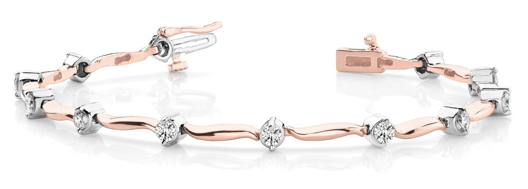 14K Rose Gold Lab Diamond Fashion Bracelet
