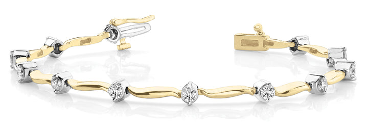 Yellow Gold Lab Diamond Fashion Tennis Bracelet
