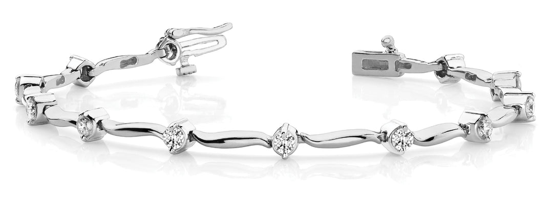 White Platinum 14-Diamond Fashion Bracelet