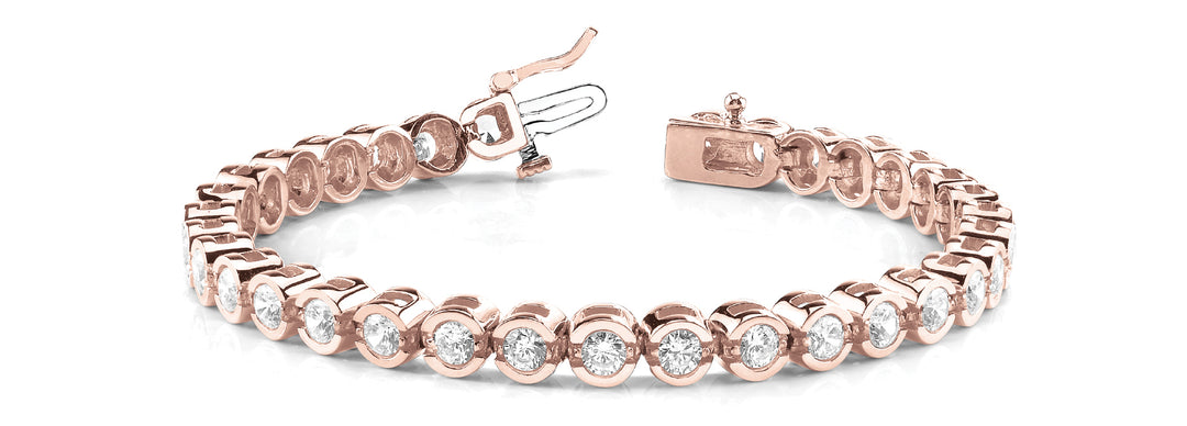 Rose Gold Lab Diamond In Line Bezel Bracelet
