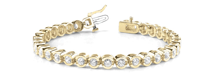 18K Yellow Gold Lab Diamond Bezel Line Bracelet