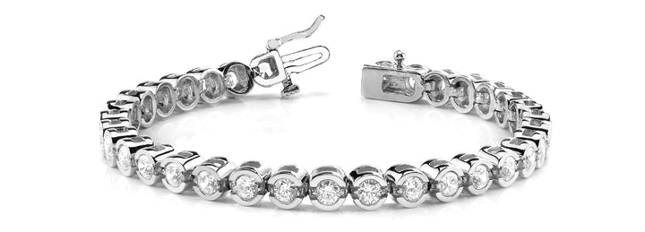 White Gold Diamond Line Bezel Bracelet