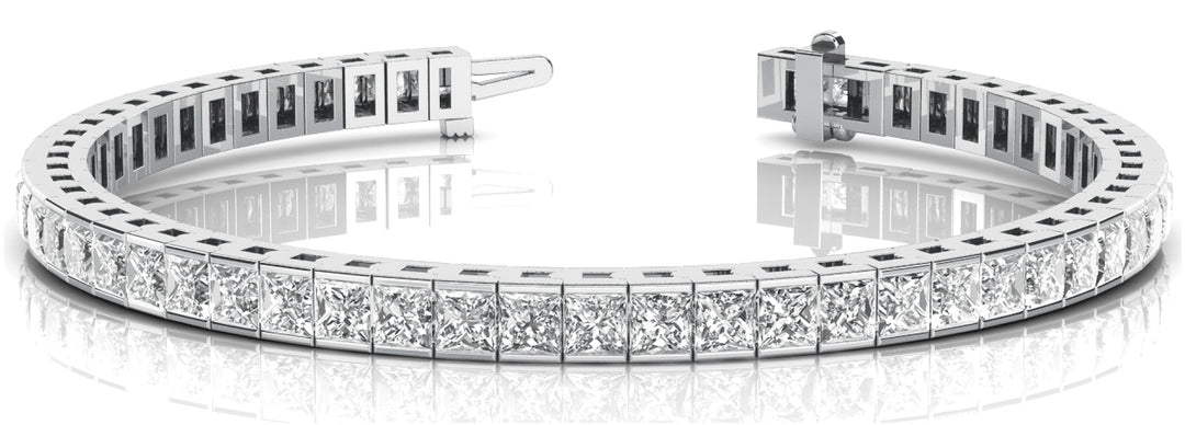 14K White Gold 10.75ctw Square Diamond Bracelet