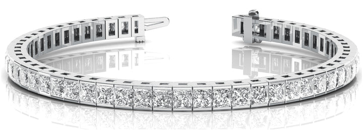 White Gold Lab Diamond Square Link Bracelet