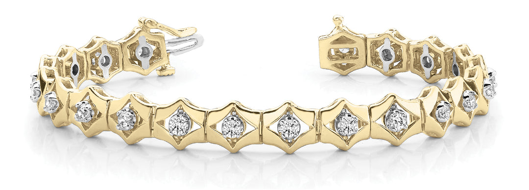 18K Yellow Gold Diamond Fashion Bracelet