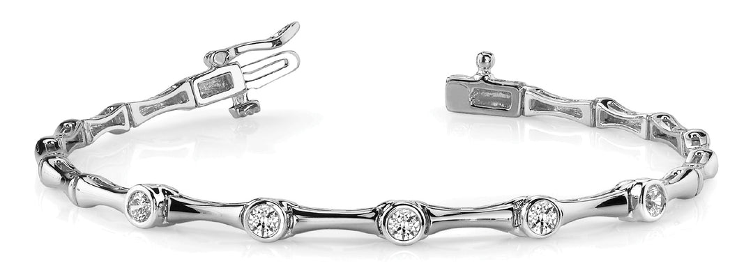 White Platinum 5-Diamond Fashion Bracelet
