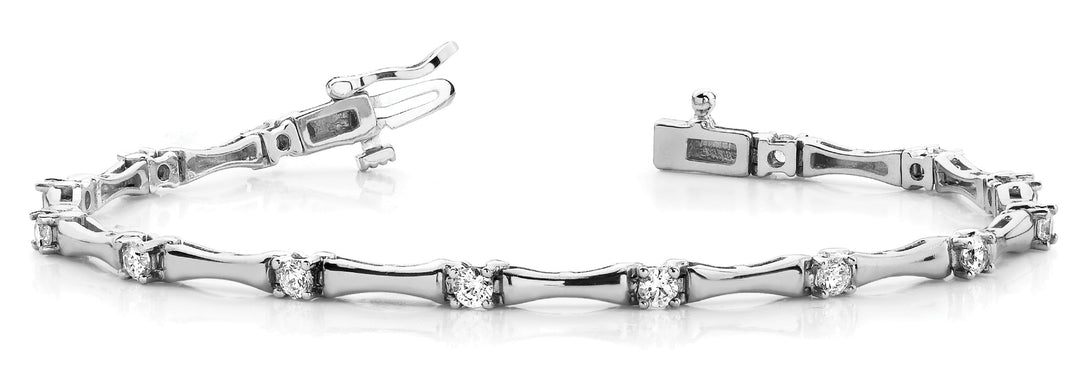 White Platinum 14-Diamond Fashion Bracelet