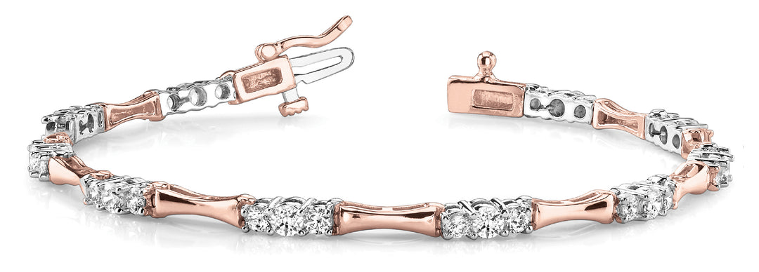 14K Rose Gold Diamond Fashion Tennis Bracelet