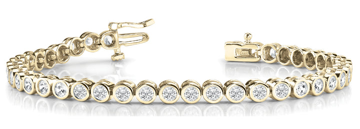 18K Yellow Gold Lab Diamond Bezel Tennis Bracelet