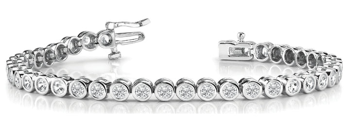 14K White Gold Lab Diamond Bezel Tennis Bracelet