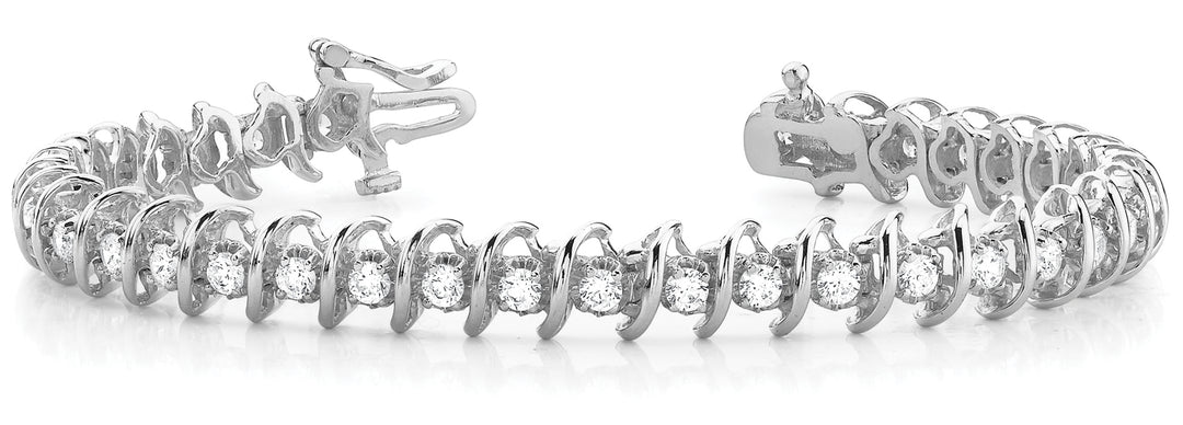 White Gold Diamond S Link Tennis Bracelet
