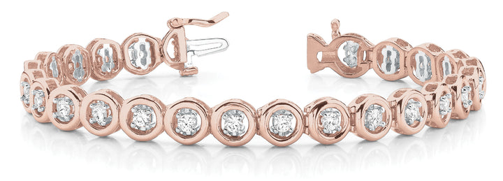 18K Rose Gold Diamond In Line Bracelet