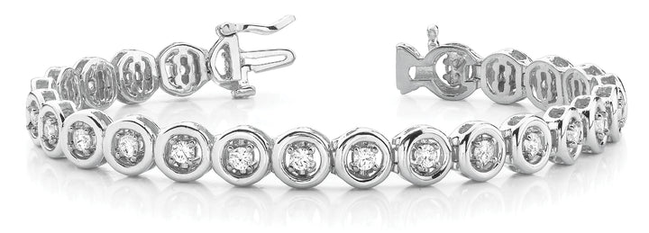 Platinum White Gold Lab Diamond In Line Bracelet