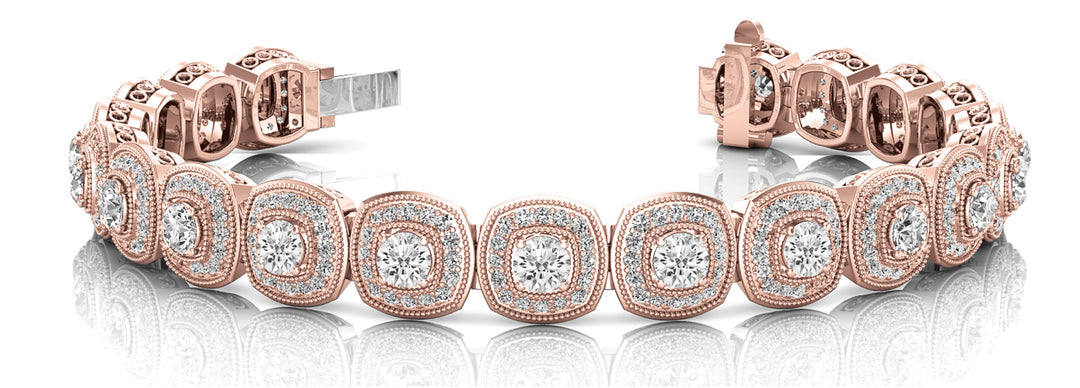 Rose Gold Lab Diamond Cluster Bracelet