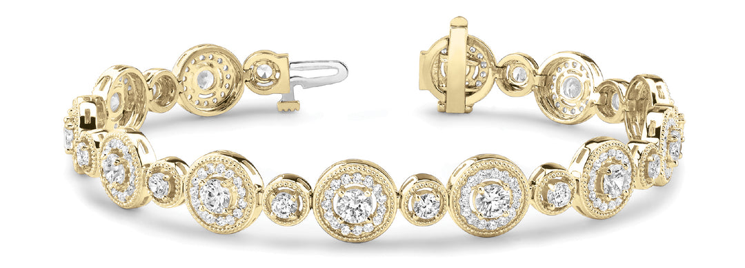 14K Yellow Gold Vintage Diamond Bracelet