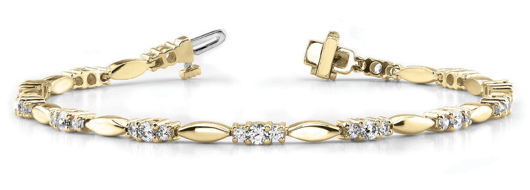 14K Yellow Gold Diamond Fashion Bracelet