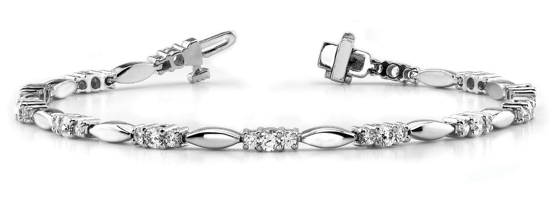 White Gold Lab Diamond Fashion Tennis Bracelet