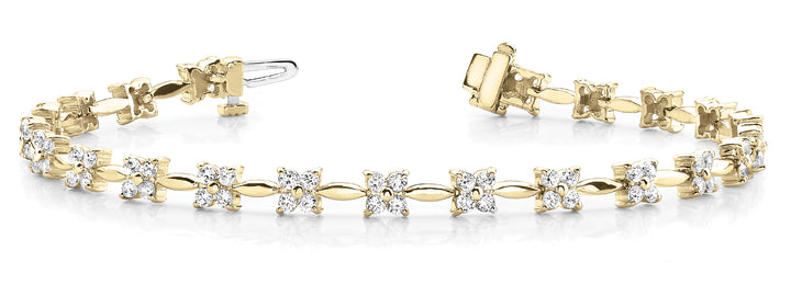 Yellow Gold Lab Diamond Fashion Tennis Bracelet