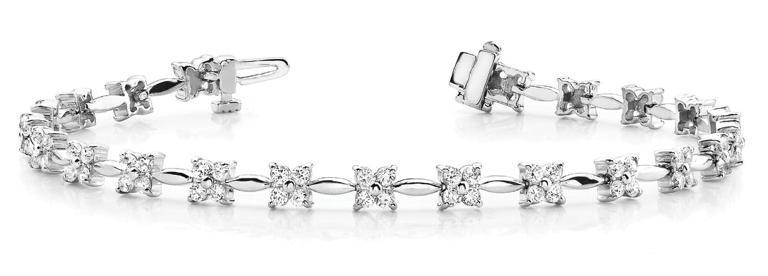 Platinum White Diamond Fashion Bracelet