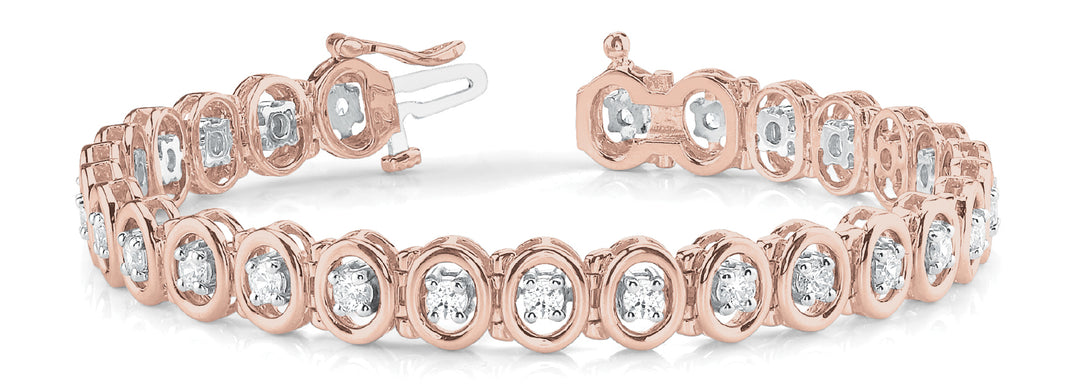 14K Rose Gold Lab Diamond Tennis Bracelet
