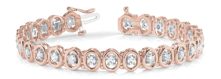 14K Rose Gold Lab Diamond Tennis Bracelet