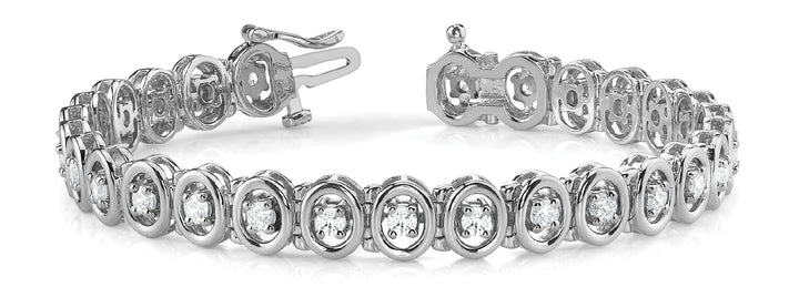 White Platinum Diamond In-Line Tennis Bracelet