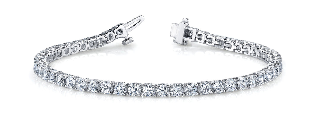14K White Gold 9.87ctw Diamond Line Bracelet