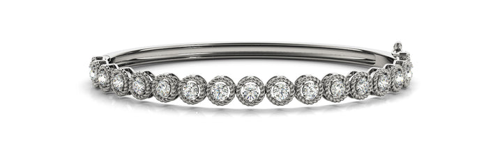 14K White Gold Lab Diamond Fashion Bangle