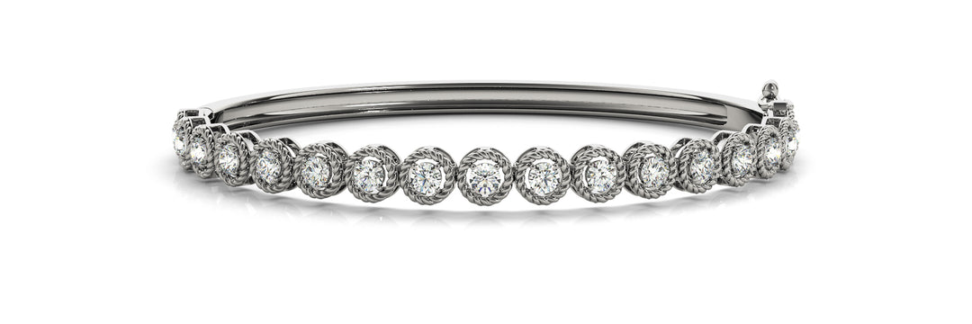 18K White Gold Lab Diamond Bangle