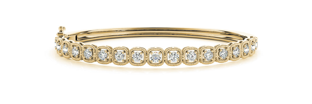 18K Yellow Gold Lab Diamond Fashion Bangle