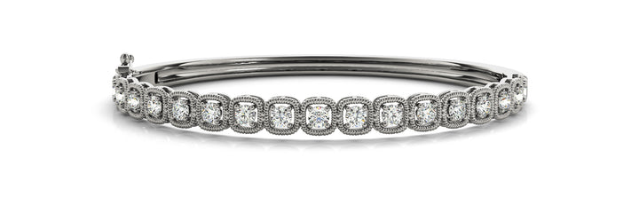 14K White Gold Lab Diamond Fashion Bangle