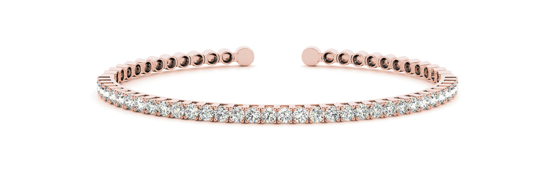 14K Rose Gold Diamond Bangle Bracelet