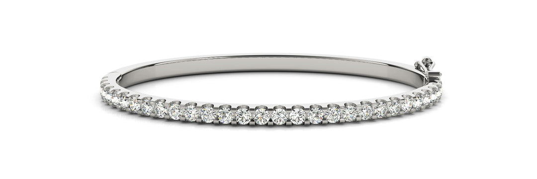 Premium 18K White Gold Diamond Bangle Bracelet