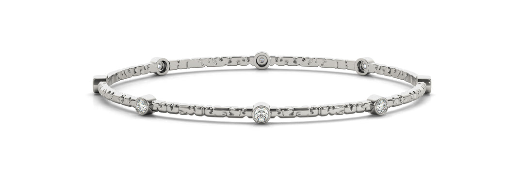 18K White Gold Lab Diamond Classic Bangle