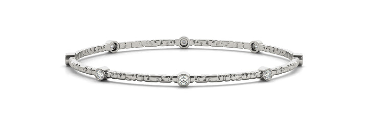 18K White Gold Lab Diamond Classic Bangle