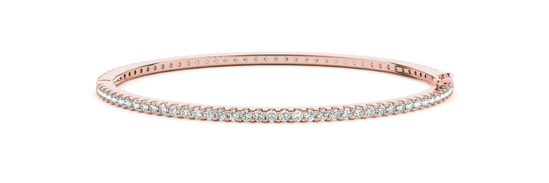 Rose Gold Diamond Bangle | 115 Lab Stones