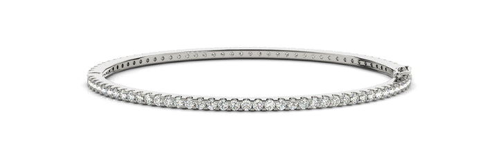 White Gold Diamond Bangle | 115 Lab Stones