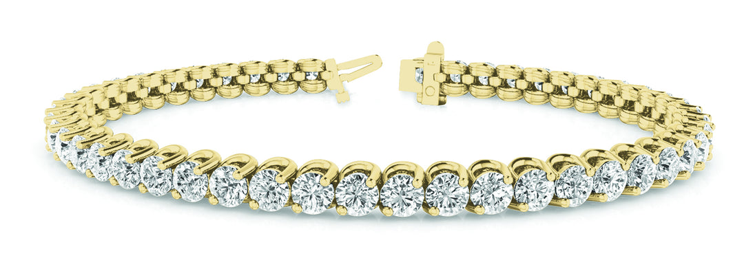 14K Yellow Gold Lab Diamond Inline Tennis Bracelet
