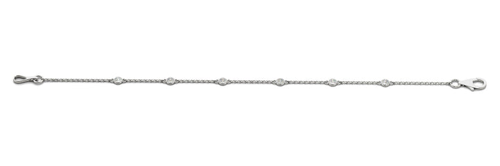 18K White Gold Lab Diamond Chain Bracelet