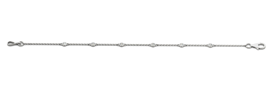 18K White Gold Lab Diamond Chain Bracelet