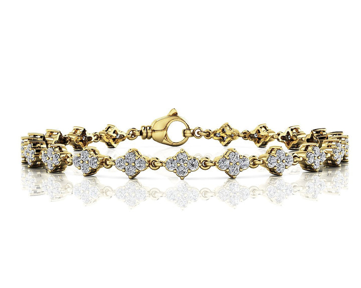 18K Yellow Gold 2ctw Round Diamond Fashion Bracelet
