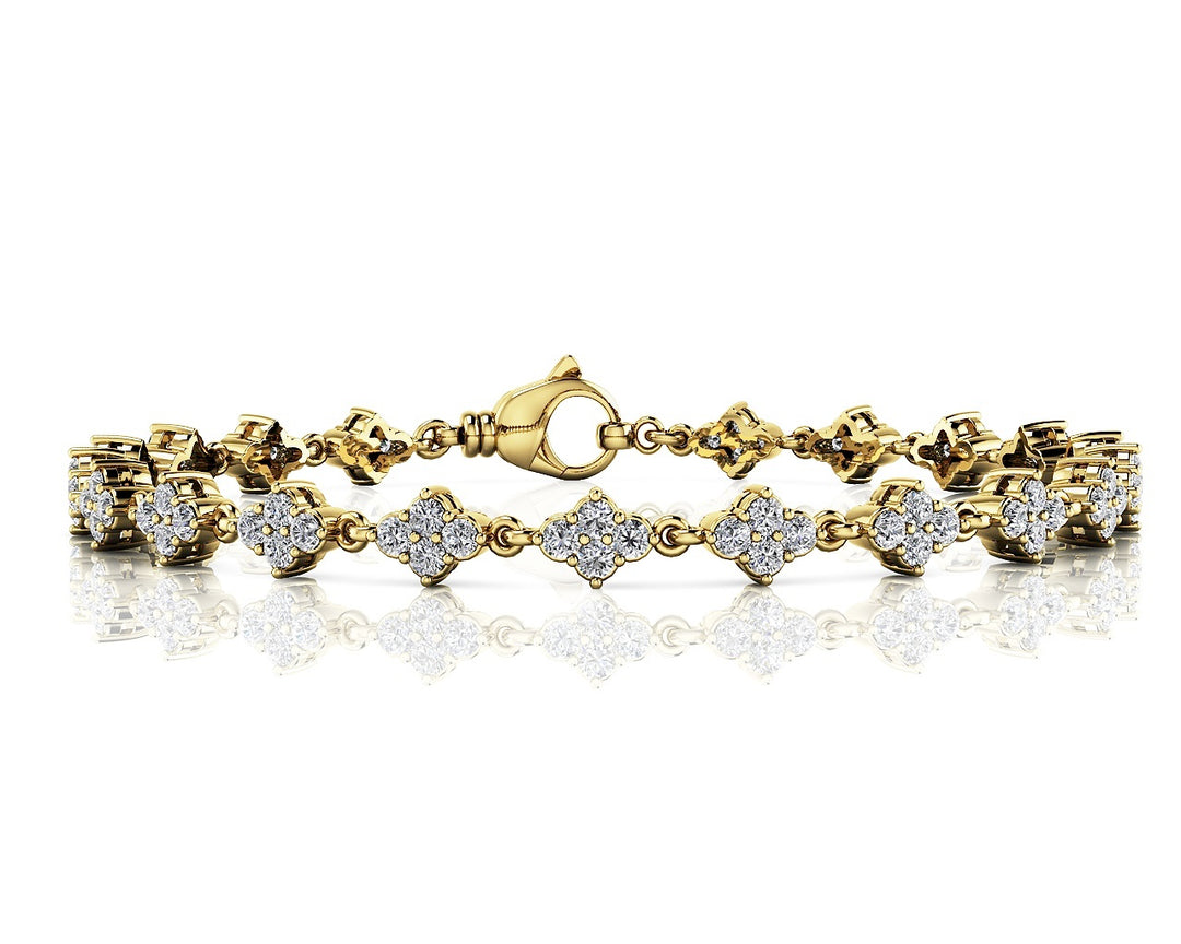 18K White Gold Lab Diamond Chain Bracelet