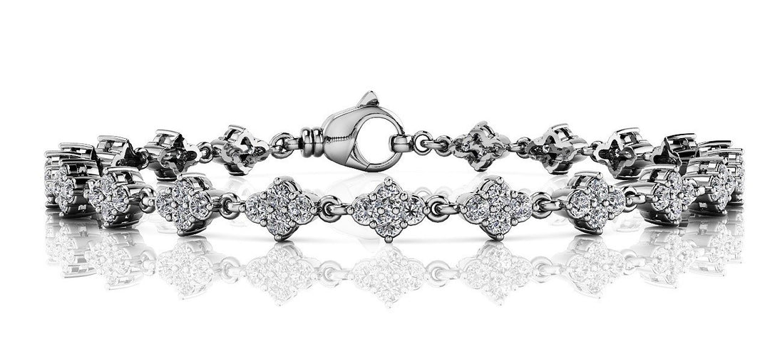 18K White Gold Lab Diamond Chain Bracelet