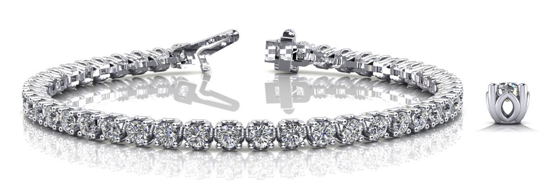 White Platinum 62-Diamond Inline Tennis Bracelet