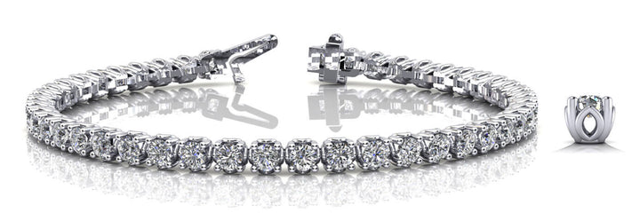 White Platinum 62-Diamond Inline Tennis Bracelet