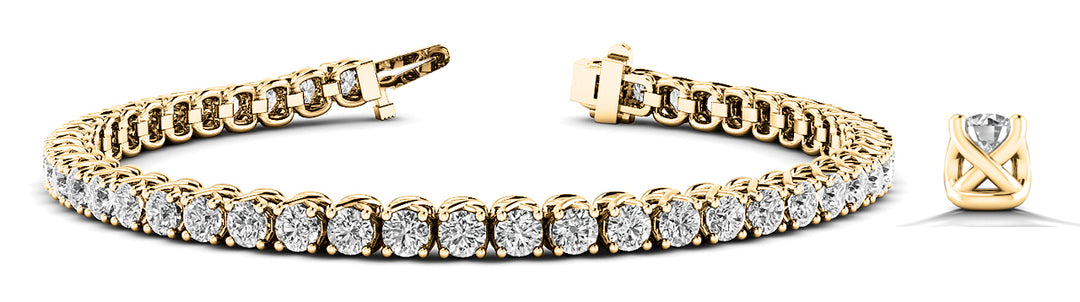 14K Yellow Gold Diamond Inline Bracelet