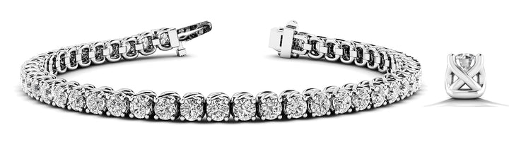 18K White Gold 10.8 CTW Lab Diamond Inline Bracelet